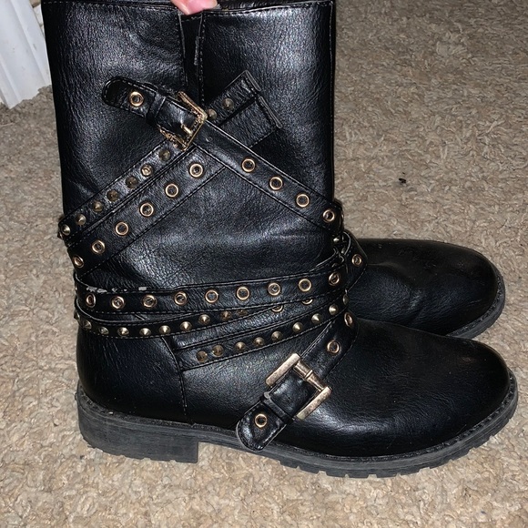 Red Herring Black moto boots UK size 5, US size 7 - Picture 1 of 7